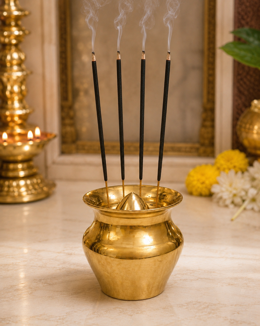 Brass Agardan Kalash Incense Stick Holder