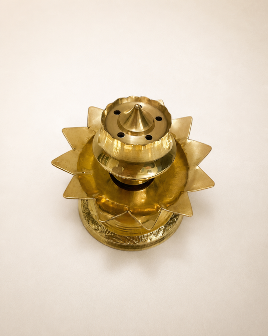 Brass Agardan Tarakamal Incense Stick Holder
