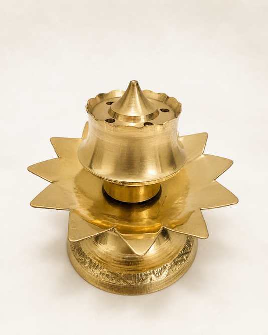Brass Agardan Tarakamal Incense Stick Holder
