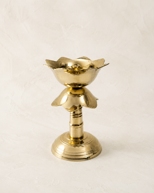 Brass Kamal Stand Pedestal Diya Oil Lamp