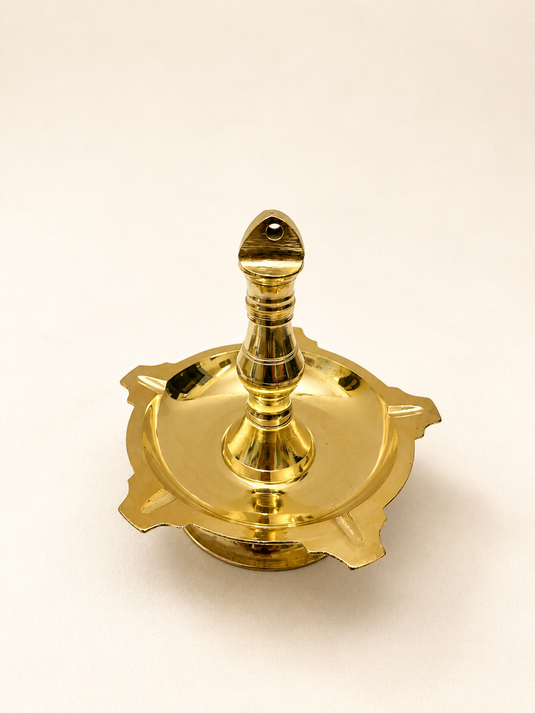 Brass Latkan Long Wick Patti Hanging Diya Oil Lamp