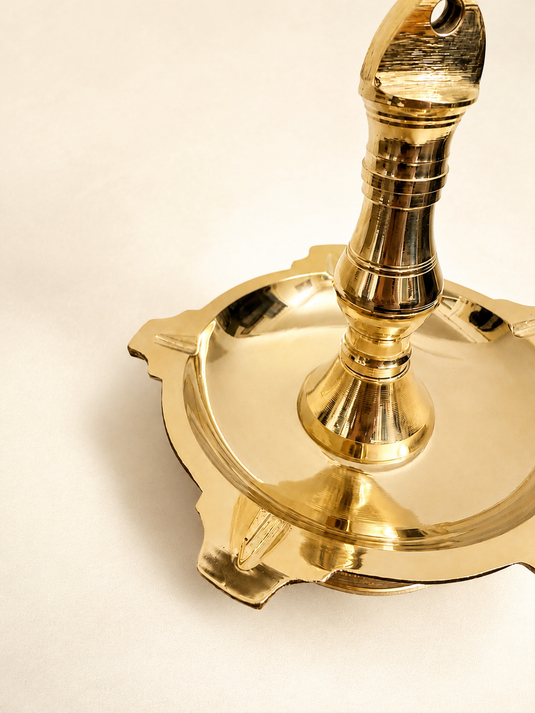 Brass Latkan Long Wick Patti Hanging Diya Oil Lamp