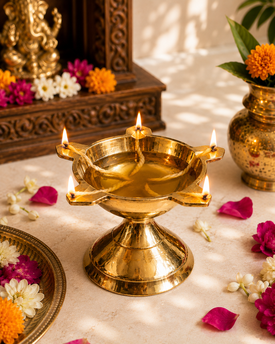 Brass Poona Deep Diya Oil Lamp