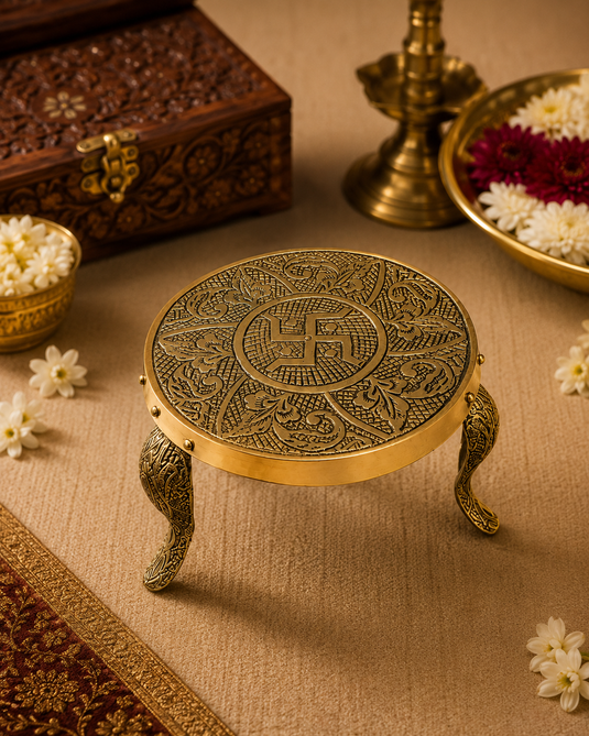 Brass Round Mukkali Pooja Chowki
