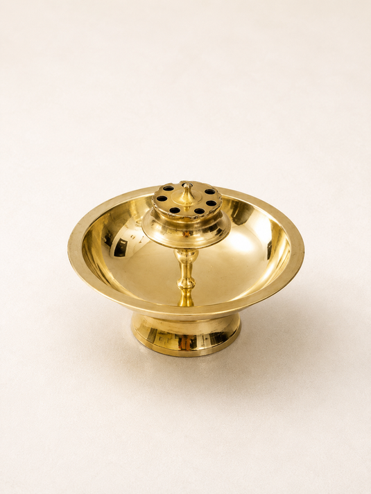 Brass Agardan Pyali Incense Stick Holder