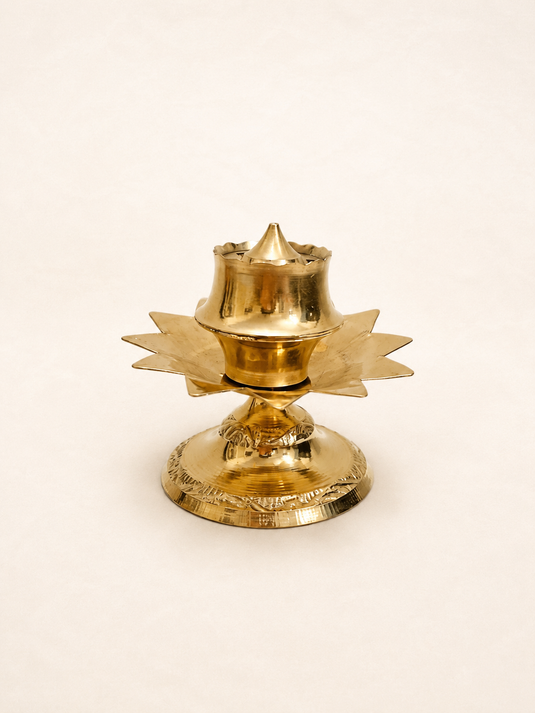 Brass Agardan Tarakamal Incense Stick Holder