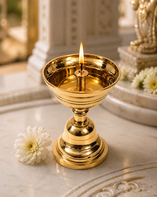 Brass Akhand Jyoti Akhand Diya Oil Lamp