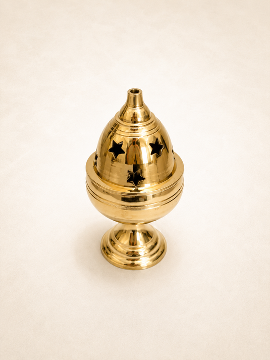 Brass Apple Goblet Covered Diya Oil Lamp