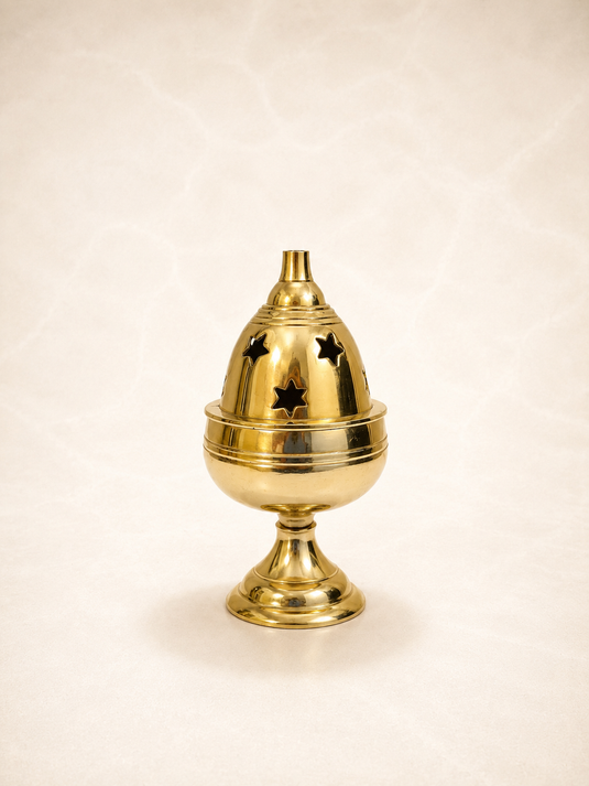 Brass Apple Goblet Covered Diya Oil Lamp