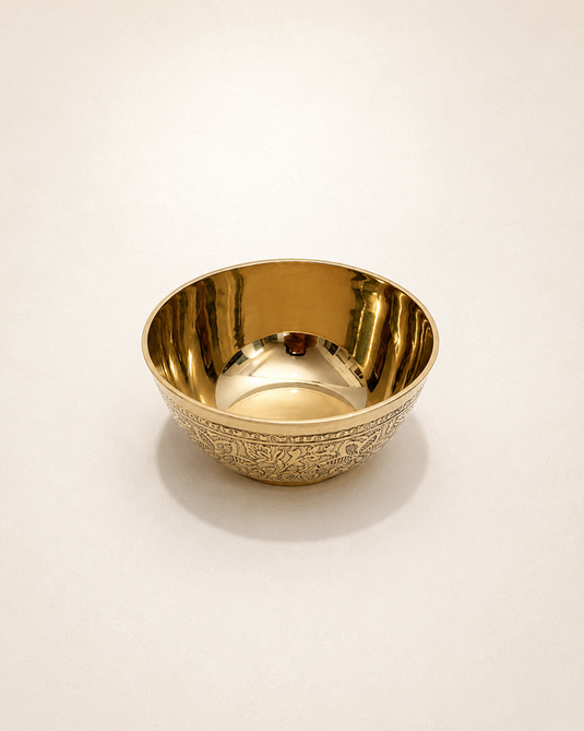 Brass Embossed Pyali Pooja Bowl
