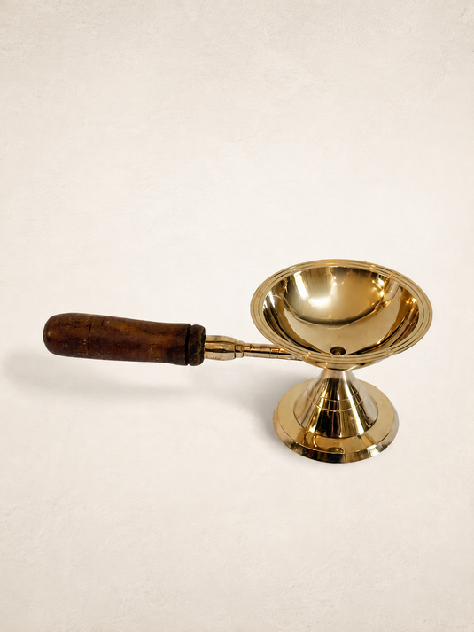 Brass Gulab Aarti Long Wick Diya stand