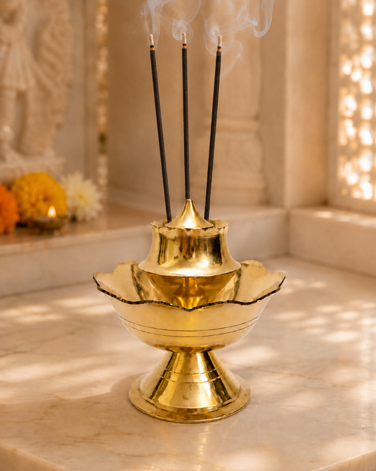 Brass Gulab Jyot Agardan Incense Stick Holder