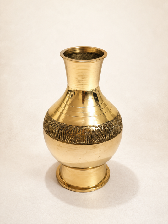 Brass Kalash Chambu Embossed Pooja Lota