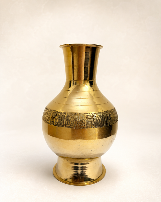 Brass Kalash Chambu Embossed Pooja Lota