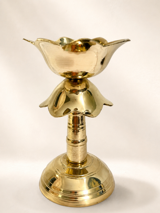 Brass Kamal Stand Pedestal Diya Oil Lamp