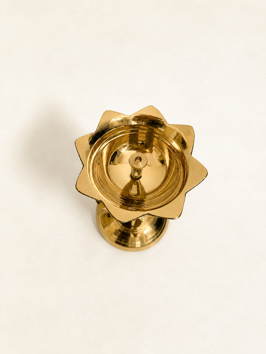 Brass Kamal Stand Pedestal Diya Oil Lamp