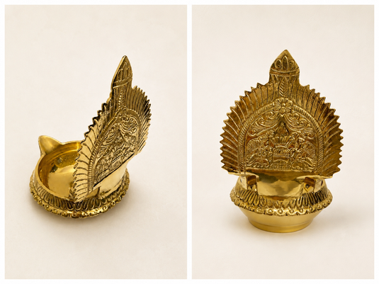 Brass Kuber Kamakshi Deity Diya Oil Lamp