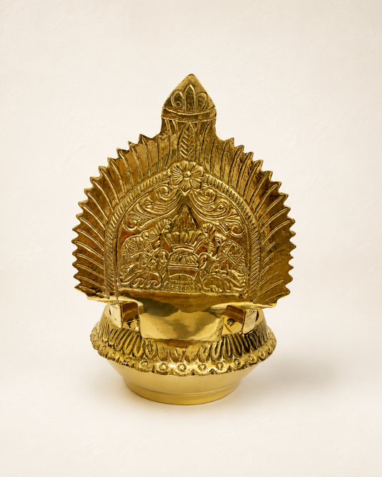 Brass Kuber Kamakshi Deity Diya Oil Lamp