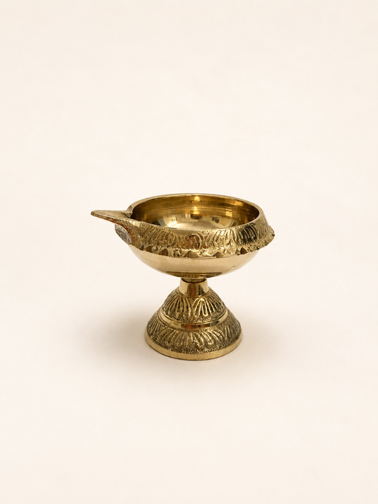 Brass Kuber Stand Pedestal Diya Oil Lamp