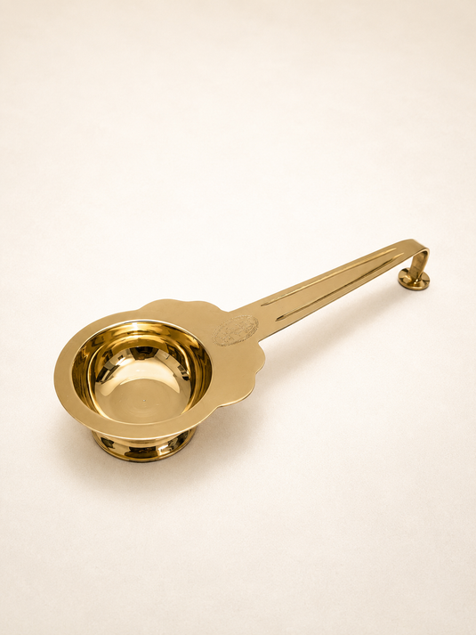 Brass Little Aarti Special Standing Diya Oil Lamp