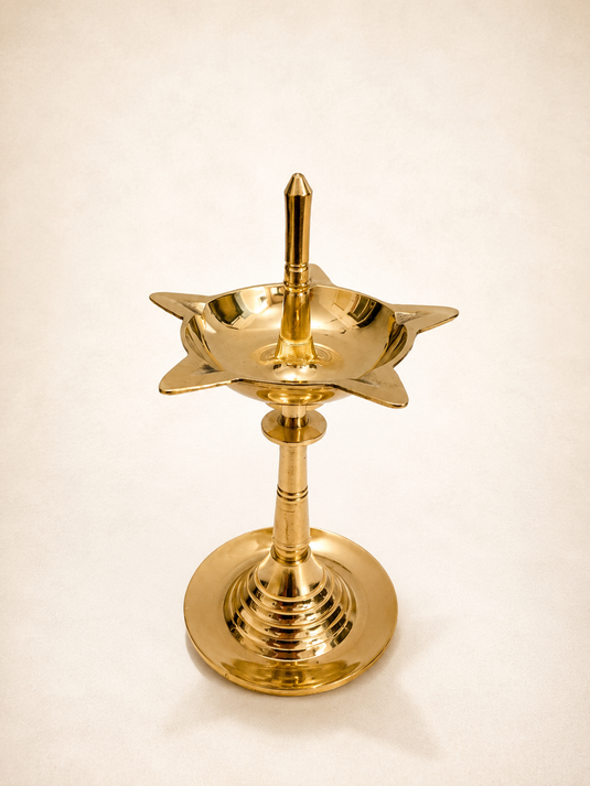 Brass Mysore Batti Standing Diya Oil Lamp