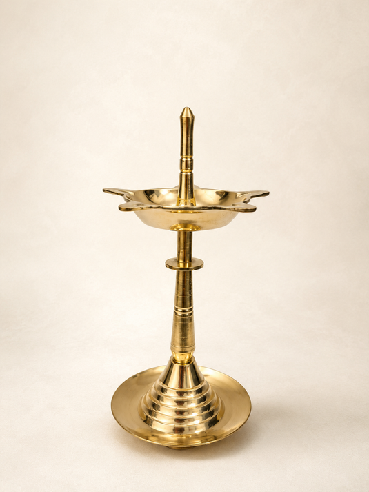Brass Mysore Batti Standing Diya Oil Lamp