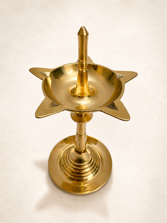 Brass Mysore Batti Standing Diya Oil Lamp