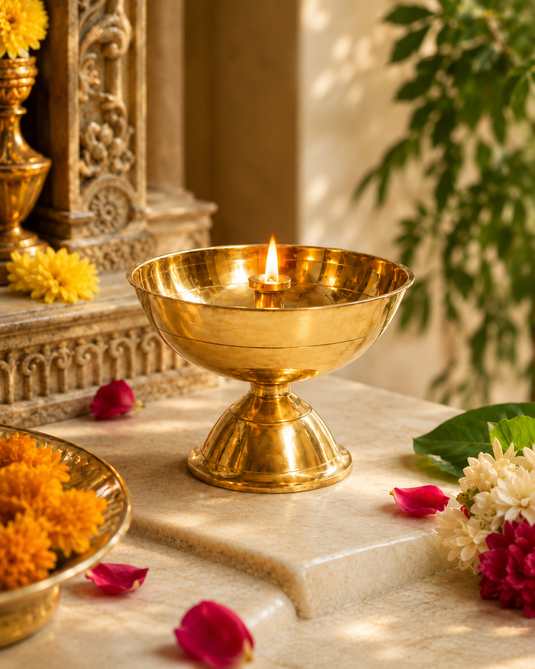 Brass Nanda Piyali Diya Oil Lamp