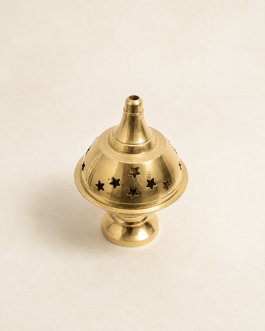 Brass Navratri Deep Covered Diya Oil Lamp