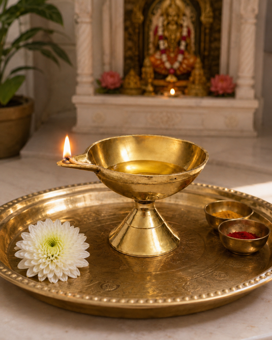 Brass Pan Deep Diya Oil Lamp