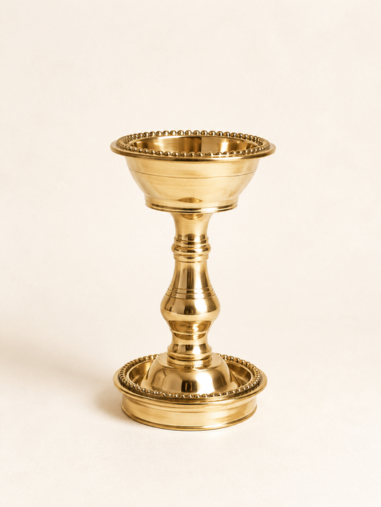 Brass Udupi Nanda Pedestal Diya Oil Lamp