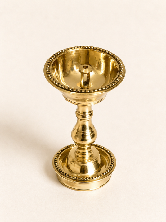 Brass Udupi Nanda Pedestal Diya Oil Lamp