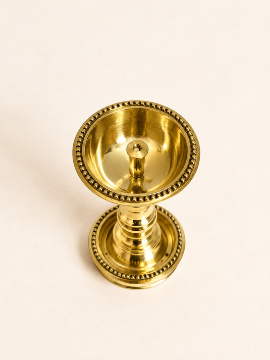 Brass Udupi Nanda Pedestal Diya Oil Lamp